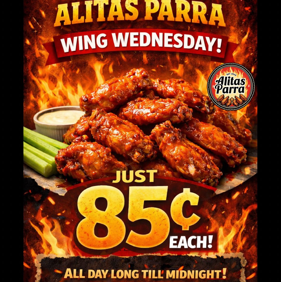 Wednesday ONLY .85 Cent a Wing. No Ranch.