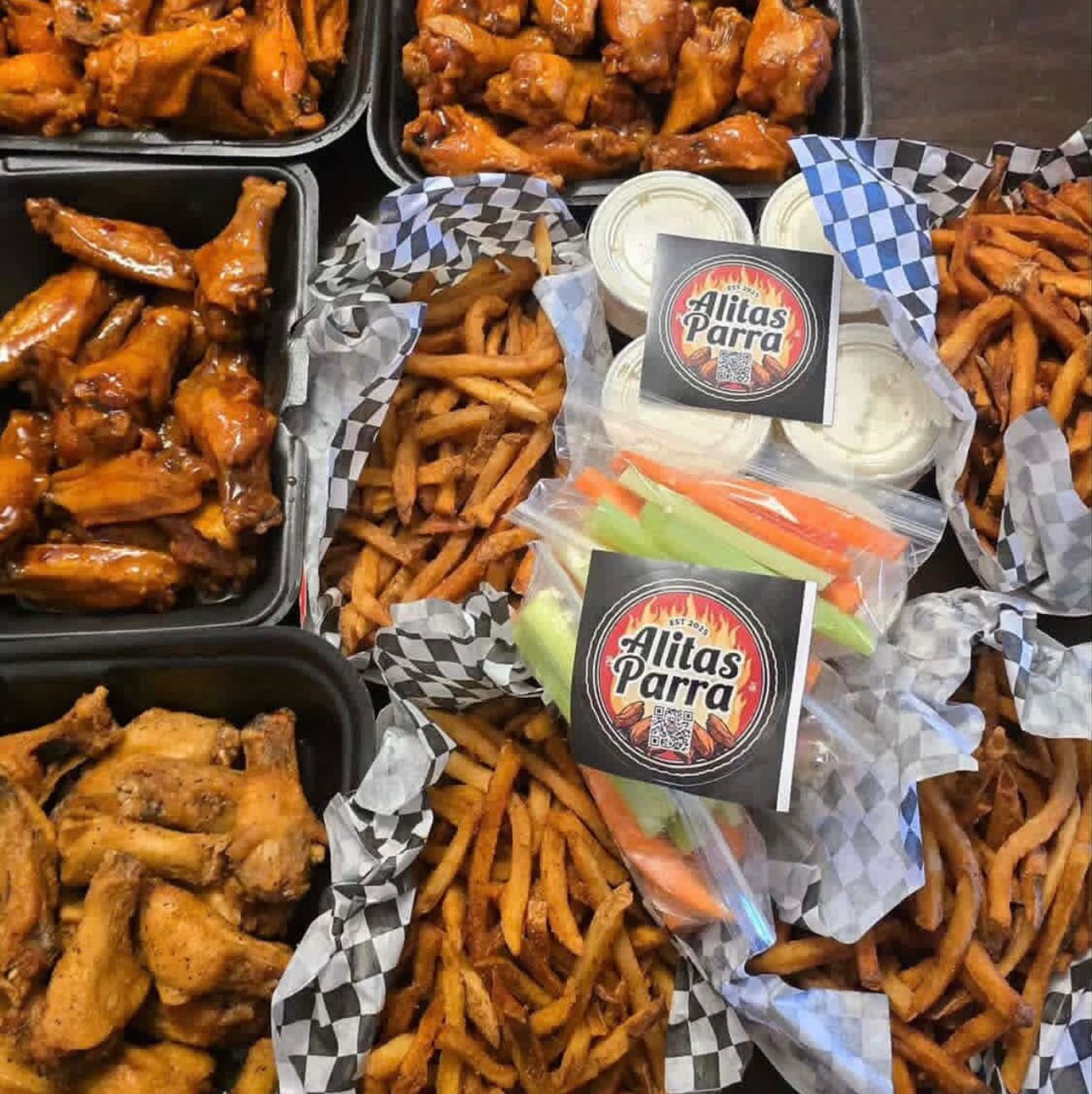 100 Pieces with 4 Large Fries, 10 Ranch, & Veggies.